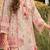 Floral printed v-neck sequinned linen kurta with trousers and dupatta