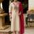 Ethnic motifs embroidered v-neck mirror work kurta with trousers & dupatta