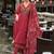 Floral embroidered panelled thread work a-line kurta with trousers & dupatta