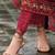 Floral embroidered panelled thread work a-line kurta with trousers & dupatta