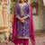 Zari ethnic motifs embroidered notch neck straight kurta with trousers & dupatta