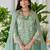 Zari ethnic motifs embroidered notch neck straight republic day kurta with trousers & dupatta