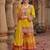 Embroidered sequinned kurti with sharara & dupatta