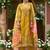 Women floral embroidered panelled thread work kurta with trousers & with dupatta