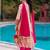 Women leheriya embroidered a-line kurta with palazzos & dupatta