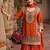 Floral embroidered sequinned chinon straight kurta with sharara & dupatta