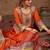 Floral embroidered sequinned chinon straight kurta with sharara & dupatta