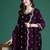 Ethnic motifs embroidered sequinned kurta with trousers & with dupatta