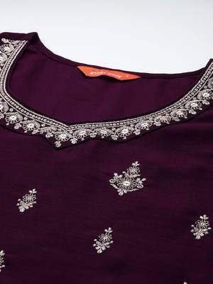 Ethnic motifs embroidered sequinned kurta with trousers & with dupatta 2