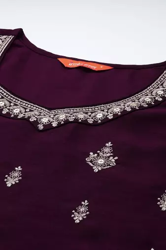 Ethnic motifs embroidered sequinned kurta with trousers & with dupatta
