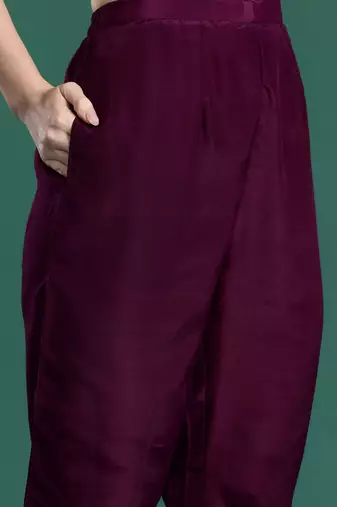 Ethnic motifs embroidered sequinned kurta with trousers & with dupatta