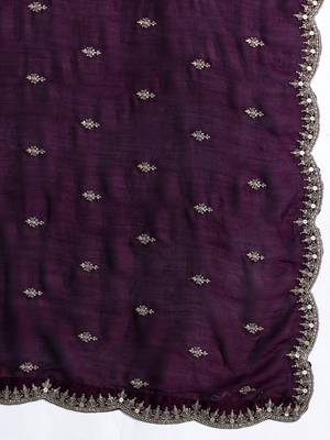 Ethnic motifs embroidered sequinned kurta with trousers & with dupatta 4