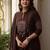 Women ethnic motifs printed empire mirror work pure cotton kurta with trousers & with dupatta