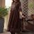 Women ethnic motifs printed empire mirror work pure cotton kurta with trousers & with dupatta