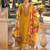 Striped thread work pure cotton bell sleeves straight kurta & trousers & dupatta