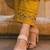 Striped thread work pure cotton bell sleeves straight kurta & trousers & dupatta