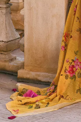 Striped thread work pure cotton bell sleeves straight kurta & trousers & dupatta