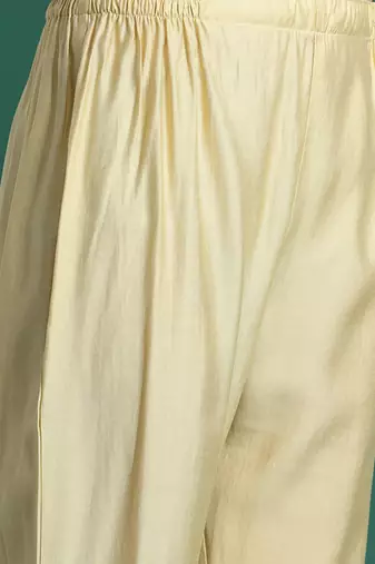 Ethnic motifs embroidered panelled sequinned kurta with trousers & dupatta