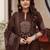 Women ethnic motifs printed panelled mirror work pure cotton kurta with trousers & with dupatta