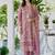 Ethnic motifs embroidered v neck straight kurta with trousers & dupatta
