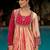 Floral embroidered shibori technique thread work kurta with trousers & dupatta