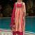 Floral embroidered shibori technique thread work kurta with trousers & dupatta