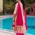 Floral embroidered shibori technique thread work kurta with trousers & dupatta