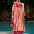 Floral embroidered shibori technique thread work kurta with trousers & dupatta