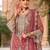 Floral embroidered notch neck zari organza kurta with trousers and dupatta
