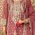 Floral embroidered notch neck zari organza kurta with trousers and dupatta