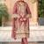 Floral embroidered notch neck zari organza kurta with trousers and dupatta