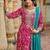 Zari ethnic motifs embroidered notch neck straight kurta with trousers & dupatta