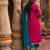 Zari ethnic motifs embroidered notch neck straight kurta with trousers & dupatta