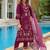 Women floral embroidered regular thread work pure silk kurta with trousers & with dupatta