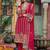Ethnic motifs  embroidered v-neck zari organza kurta with trousers and dupatta
