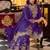 Floral embroidered sequinned chinon a-line kurta with palazzos & dupatta