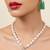 Exquisite handcrafted green jade & freshwater pearl necklace set with floral accents