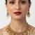 Antique gold-plated ethnic choker set with ruby red stones & pearls | traditional indian jewelry for weddings