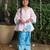 Light pink embroidered cotton kurti set