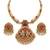 Gold plated matte indian necklace set with stones traditional bollywood wedding jewelry with earrings