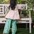 Pastel pink embroidered cotton kurti set