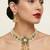 Antique gold-plated kundan pearl bridal necklace set with jhumka | traditional ethnic jewelry