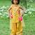 Mustard yellow embroidered cotton kurti set