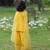 Mustard yellow embroidered cotton kurti set