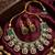 Traditional polki & green beaded choker necklace set with jhumka earrings | gold-plated ethnic bridal jewelry