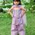 Pastel lilac embroidered cotton kurti set