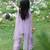 Pastel lilac embroidered cotton kurti set