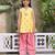 Sunshine yellow printed cotton kurti set