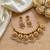 Handcrafted antique gold-plated ethnic necklace set & pearl drops | traditional indian jewelry