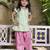 Mint green embroidered cotton kurti set